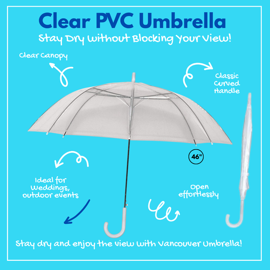 Clear PVC Long Rain Umbrella